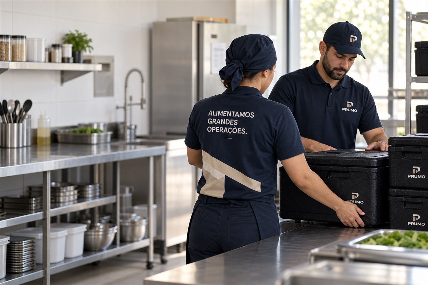 Equipe PRUMO uniformizada em operação.
